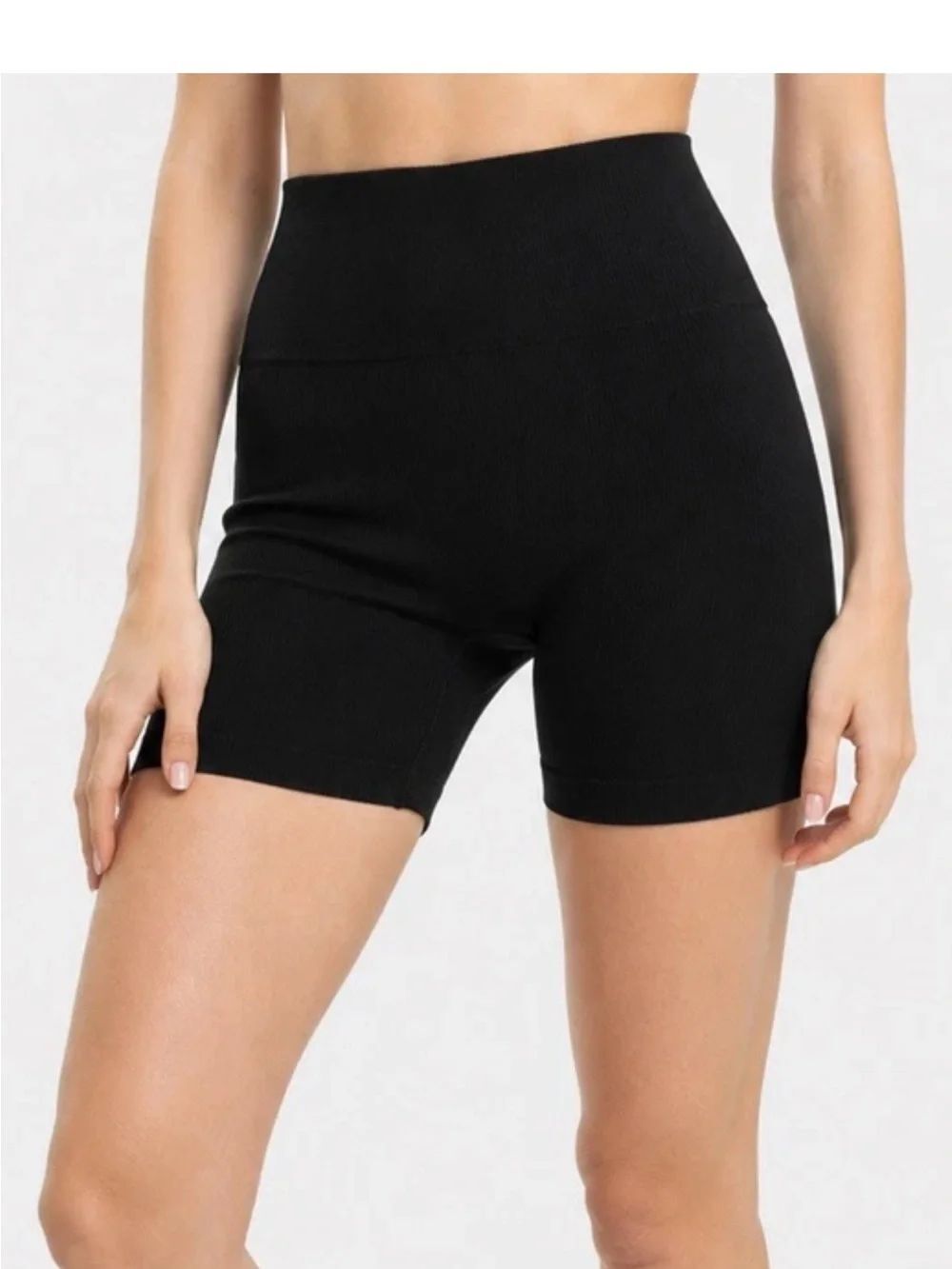 Colsie High-Waisted Black Ribbed Women’s Shorts